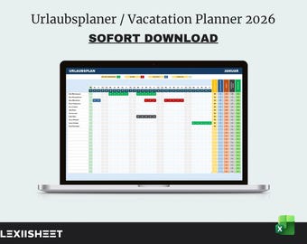 Vacation Planner 2026 Excel Template - Vacation Planning for Employees