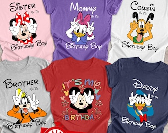 Mickey Birthday Shirt It's My Birthday, Kids Birthday Shirt Disney Birthday Boy Disney Birthday Girl Minnie Birthday Shirt Birthday Squad