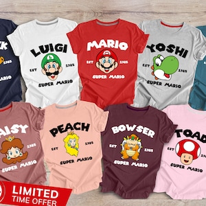 Camiseta familiar de Super Mario: Camiseta nostálgica de videojuegos