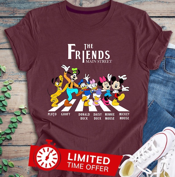 Disney Mickey Friends Walking Abbey Road Shirt for Beatles Fan