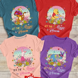 Winnie The Pooh Friends Matching Disney Epcot Shirt Let The Magic Blossom, Flower And Garden Festival Shirt, Floral Epcot Shirt, Pooh Epcot