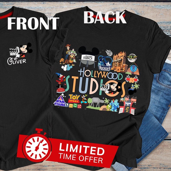 Disney Hollywood Studios Shirt, Two Sided Vintage Hollywood Studios Trip Shirt, Disneyworld Shirt, Disney Family Vacation, Disneyland Shirt