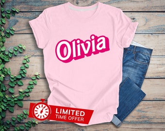 Hot Pink Custom Name Shirt: Personalized Toddler Girl Tee