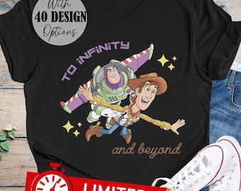 Woody Buzz Lightyear Retro Vintage Disney Toy Story Shirt To Infinity And Beyond, Toy Story Family Disney Vacation Shirt For Men Women Gift