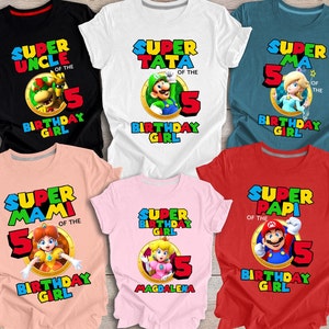 Princess Peach Birthday Shirt, Super Birthday Girl, Super Mario Shirt, Birthday Girl Shirt, Kids Birthday Shirt, Toddler Girl Birthday Tee
