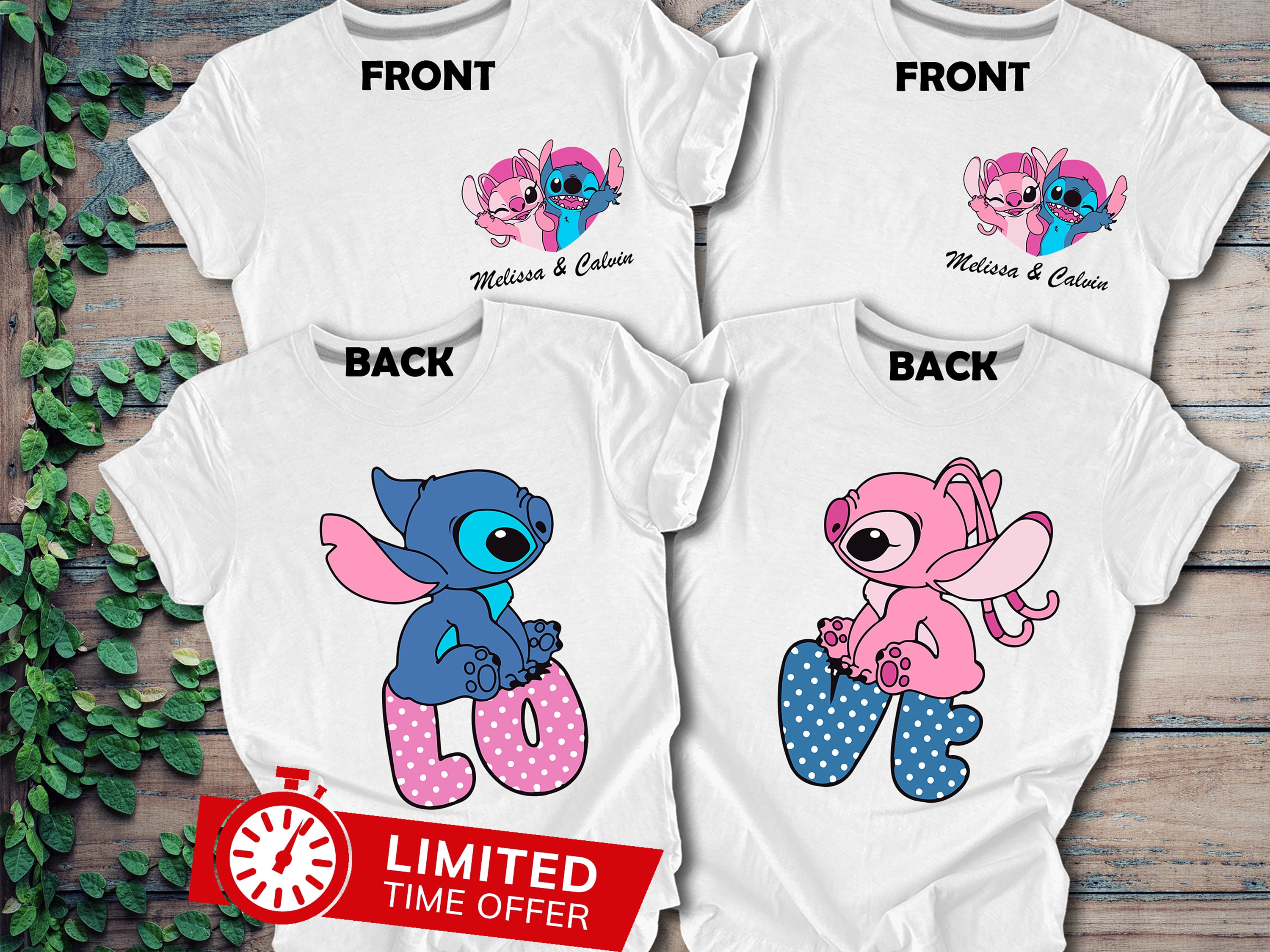 Stitch Couple Shirt, Stitch and Angel, Custom Couple Shirt, Disney