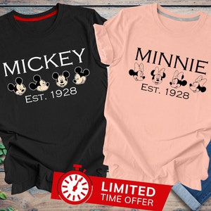 Retro Mickey Minnie Matching Couple Tee, Classic Mickey Mouse Minnie Mouse Shirt, Disneyworld Trip Mickey Couple Shirt, Vintage Disney Gifts
