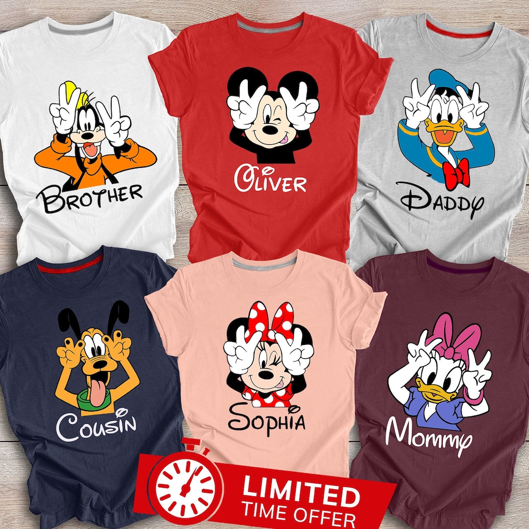 Matching Disney Shirt With Name, Mouse and Friends Disneyland Shirt ...
