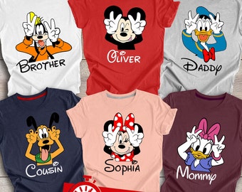 Matching Disney Shirt With Name, Mouse And Friends Disneyland Shirt, Disney Trip Shirt Family Vacation Disney Group Shirt, Disney Kids Shirt
