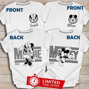 Vintage Disney Checkered Mickey Minnie Shirt, Retro Disney Couple Shirt, Disney Family Shirt, Vintage Disney World Mickey Mouse Shirt