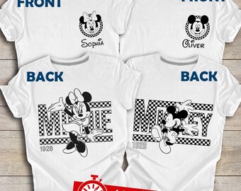Vintage Disney Checkered Mickey Minnie Shirt, Retro Disney Couple Shirt, Disney Family Shirt, Vintage Disney World Mickey Mouse Shirt