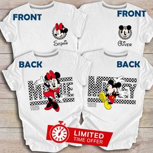 Vintage Disney World Couple Matching Mickey Minnie Shirt, Checkered Mickey Retro Disney Shirt, Vintage Mickey Shirt, Disney Group Shirt