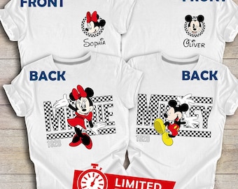 Vintage Disney World Couple Matching Mickey Minnie Shirt, Checkered Mickey Retro Disney Shirt, Vintage Mickey Shirt, Disney Group Shirt
