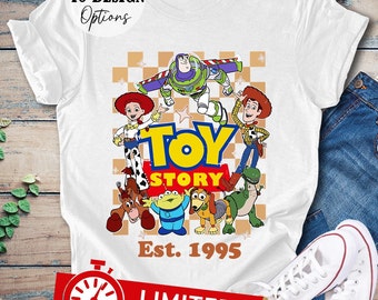 Retro Toy Story Shirt Woody Buzz Ligthyear Toy Story Characters Disney Group Shirt, Woody And Jessie Toy Story Land Shirt Vintage Toy Story