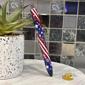 Stars & Stripes Swirl Chunky Glitter Pen