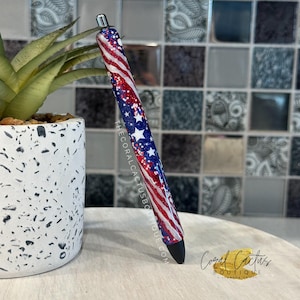 Stars & Hand Drawn Stripes Swirl Chunky Glitter Pen