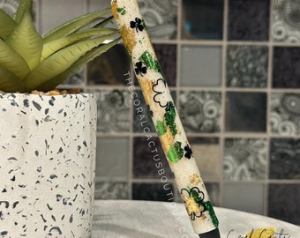 Green & Gold Foil Lucky Glitter Pen