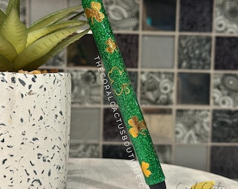 Gold Clovers Glitter Pen