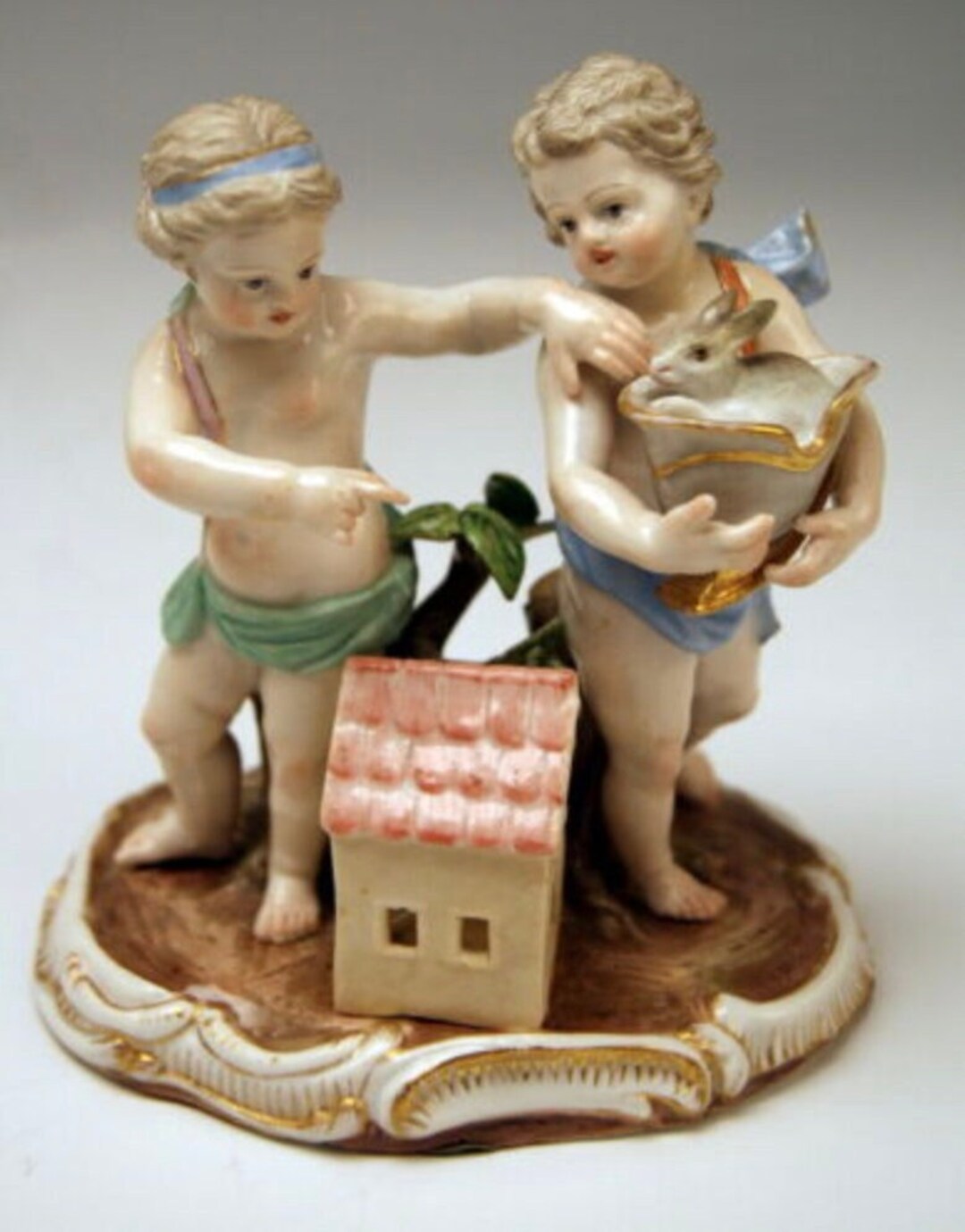 Meissen Figure 2 Cupids Home Rabbit Cupids House Rabbit Mnr Etsy