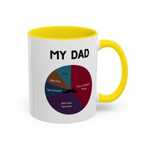 Cirkeldiagram van papa koffiemok | Grappig cadeau voor Vaderdag, verjaardag, beste vader ooit, dutjekampioen, BBQ-koning