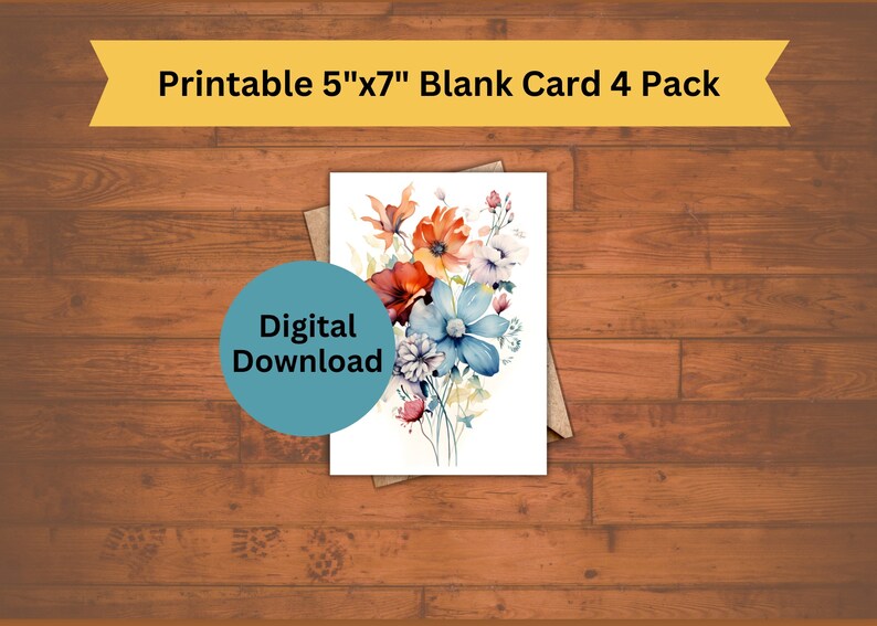 Vintage Flower Bouquet Cards | Printable 5x7 Blank Card Set | Nostalgic ...