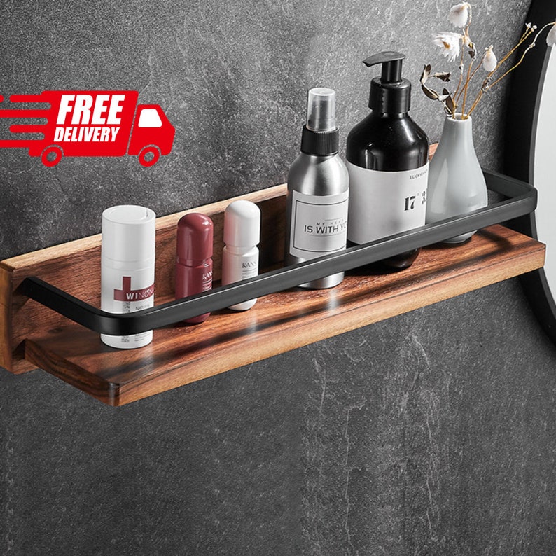 Solid Wood Bathroom Shelffloating Shelftowel Racktowel Holdercustom