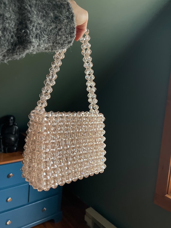 Sparkly Handmade Beaded Purse Wedding Purse Bride Bachelorette Prom Handbag Custom Crystal Bead Bag Custom Color Rainbow Multicolor Etsy