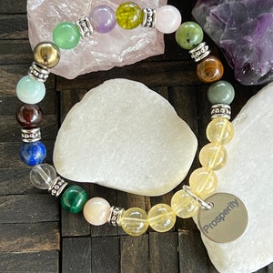 🔥Money Wealth Luck Bracelet Abundance Real Crystal Stone Gemstone Bangle  Cuff