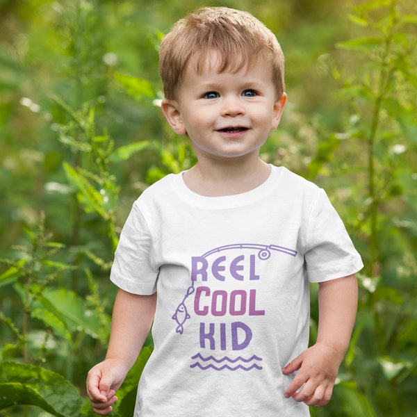 Reel Cool Kid, pêche pour enfant, t-shirt de pêche, jeune pêcheur à la ligne, t-shirt en jersey fin pour tout-petits