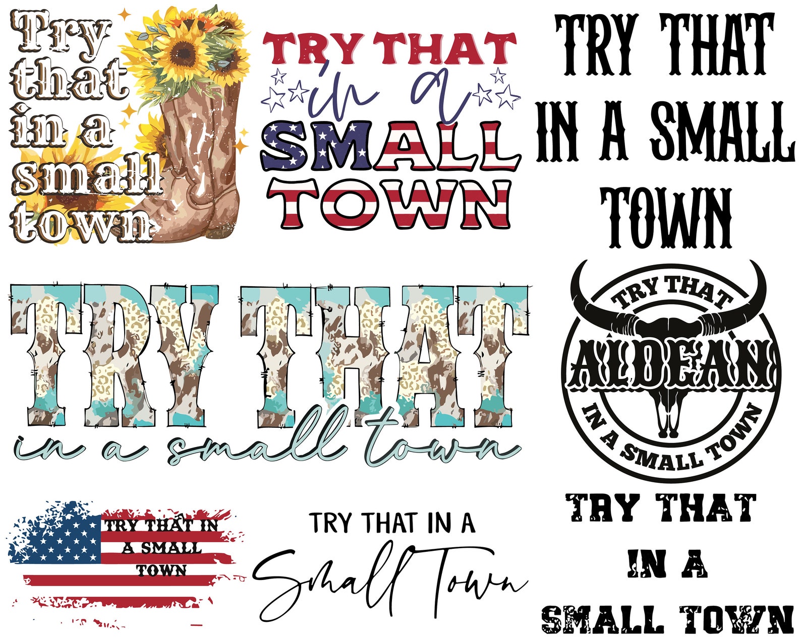 Try That in A Small Town PNG Shirtcountry Shirt Southern - Etsy