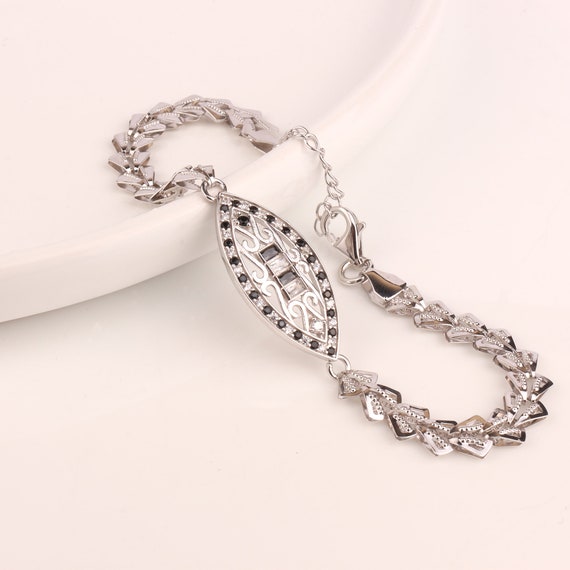 vintage silver 925 bracelet デザインブレスレット vintage silver 925 double chain bracelet size : 19cm程