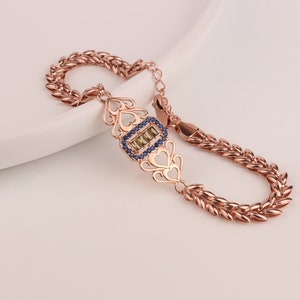 Heart Design Gold Basak Bracelet, Heart Charm Bangle, Valentine&#39;s Day Gift for Her, 925 Sterling silver, Love Jewelry, Gift, Love Bracelet