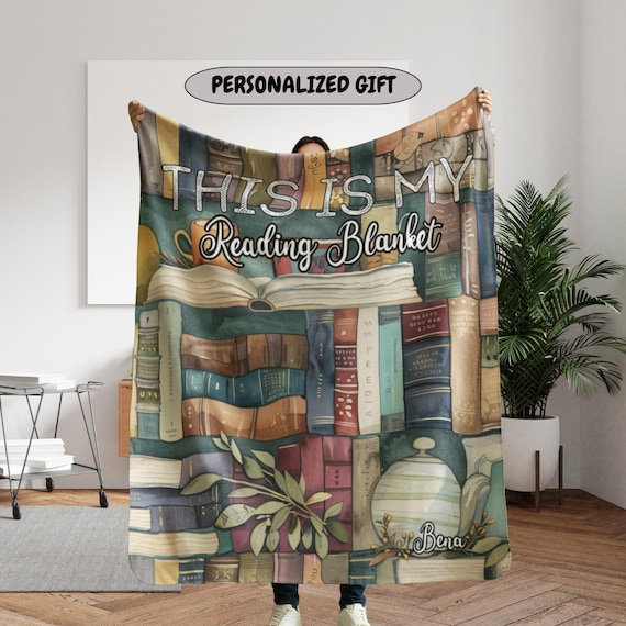 Custom Book This Is My Reading Blanket, Christmas Gift for Her, Book Lover Gift, Book Reading Blanket, Teacher blanket, Gift blanket