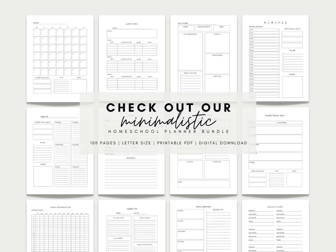 Unit Study Planner Unit Study Template Homeschool Planner Printable ...