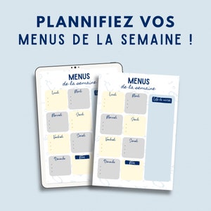Planner menu à imprimer -  France