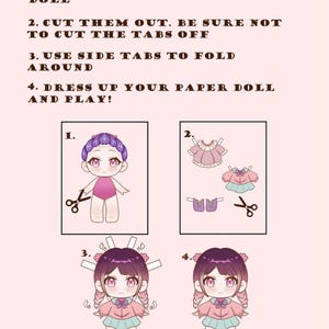 Printable Chibi Paper Dolls: Cut & Play Dress-Up Set (PDF Download) image 4