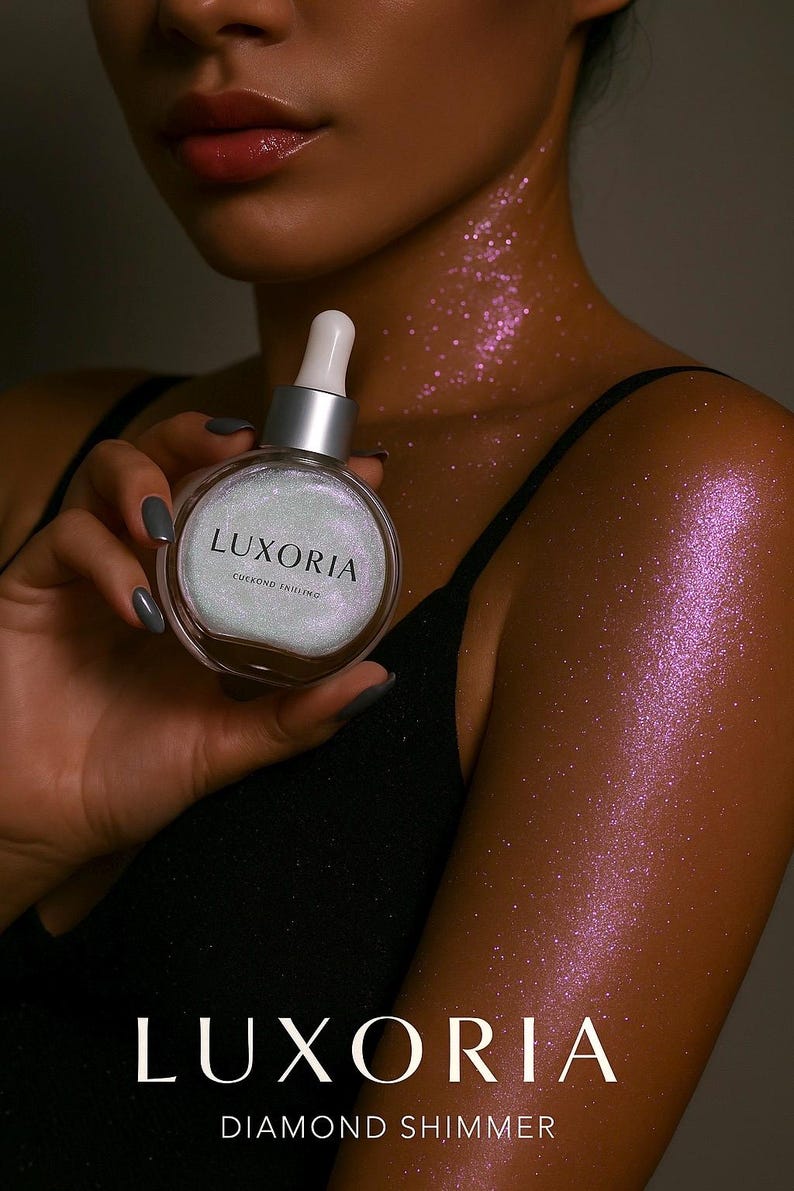 Diamond Glow Body Shimmer – Ultra Shimmer Shine for Skin, Extreme Sparkle Highlighter Dry Oil Soufflé
