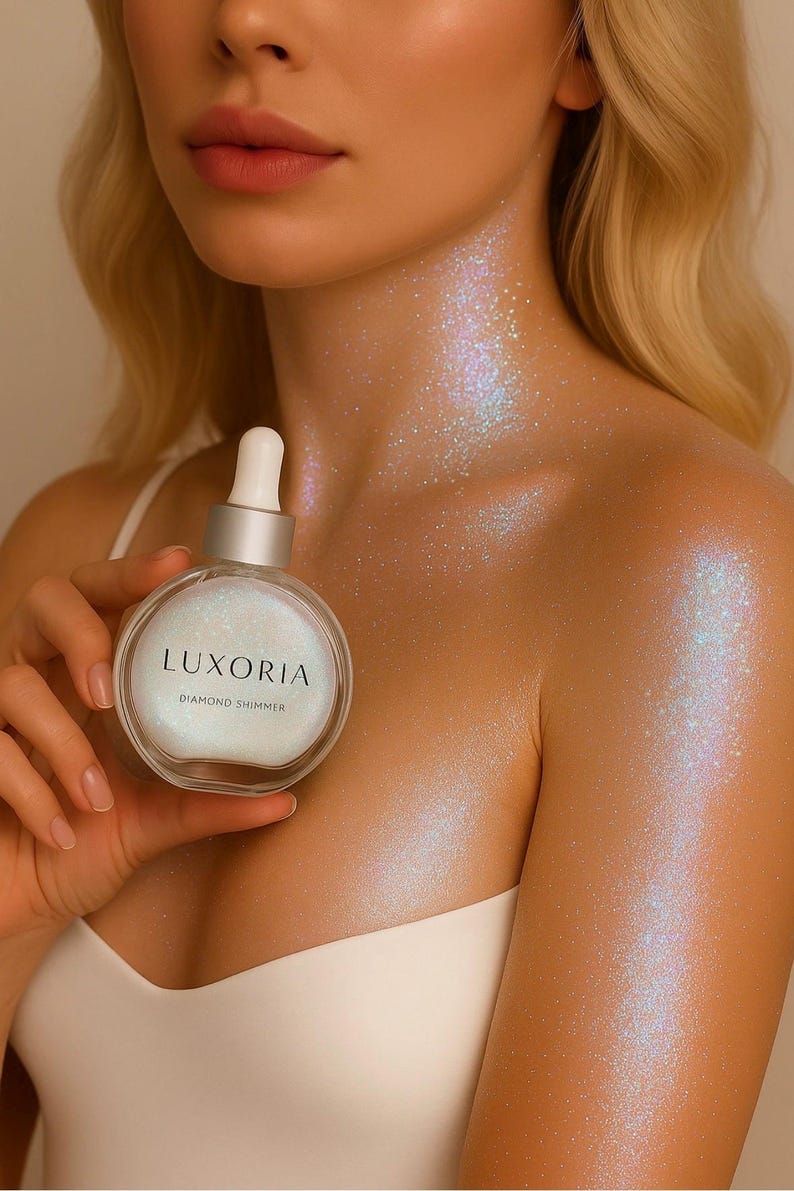 Diamond Glow Body Shimmer – Ultra Shimmer Shine for Skin, Extreme Sparkle Highlighter Dry Oil 52 Hertz