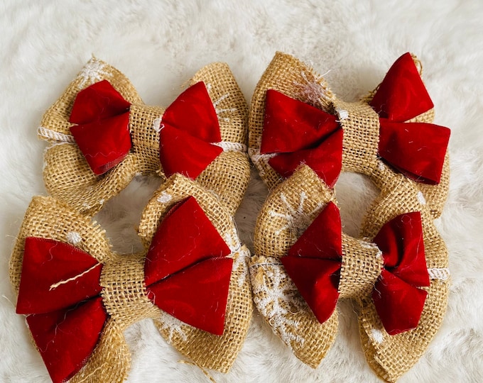Red & Snowflake Christmas Bow