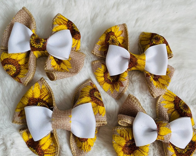 Sunflower & Burlap Bow