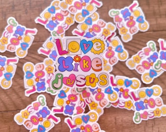 Pegatina "Ama como Jesús" / Pegatina cristiana / Pegatina linda de Jesús
