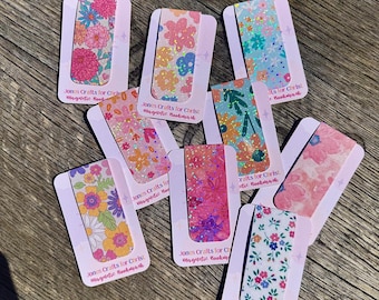 Segnalibri magnetici a forma di fiore, segnalibri magnetici floreali, segnalibro olografico con glitter della Bibbia, magneti potenti per segnalibri, segnalibro per amanti dei libri