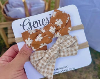 Diadema para bebé en tonos marrones neutros, lazo para bebé, diadema para niña, lazos para el pelo para niñas, lazos neutros, accesorios para el pelo, diademas para bebé, lazos para el pelo