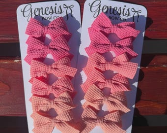 Pink Ombré Hair Bow Set, Spring and Summer Hair Bow, Hair Bows for Girls, Small Bows, Hair Accessories, Baby Headbands, Baby Bows
