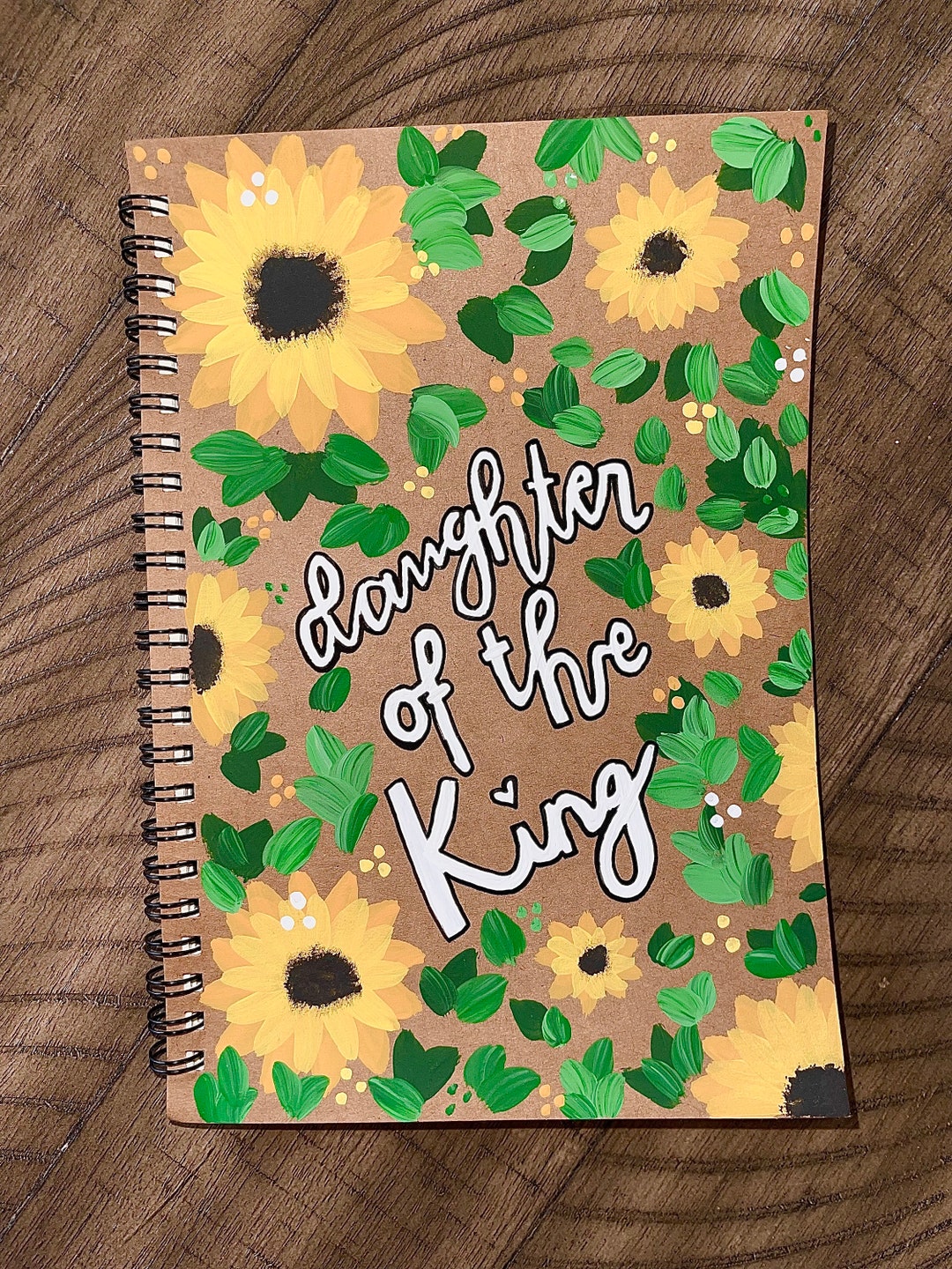 Hand Painted Sunflower Sermon Notes Spiral Journal Daughter - Etsy