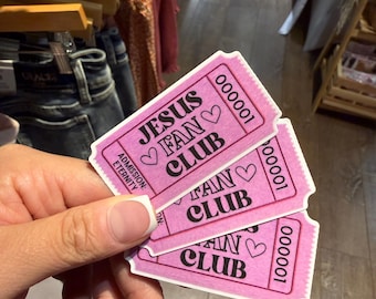 Pegatina de entrada del Club de Fans de Jesús, vinilo cristiano impermeable