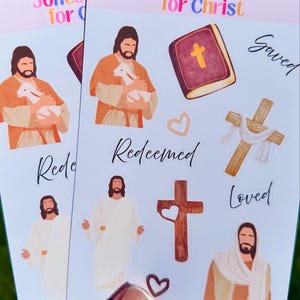 Jesus Redeemed Sticker Sheet, Bible Study Sticker Sheet, Christian Sticker Sheet, Bible Stickers, Christian Faith Stickers, Jesus Stickers