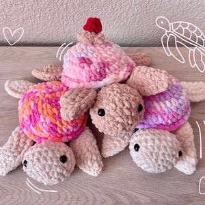 PATTERN ONLY Ice Cream Turtle Plushies | No Sew Crochet Pattern | Amigurumi Stuffed Animal Pattern| Digital Crochet Turtle PDF Pattern