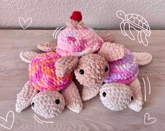 Ice Cream Turtle Crochet Pattern | No Sew Amigurumi (PDF Pattern)