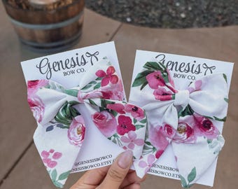 Lazo grande con flores de acuarela, lazo para primavera y verano, lazos para niñas, lazos grandes, accesorios para el cabello, diademas para bebés, lazo grande